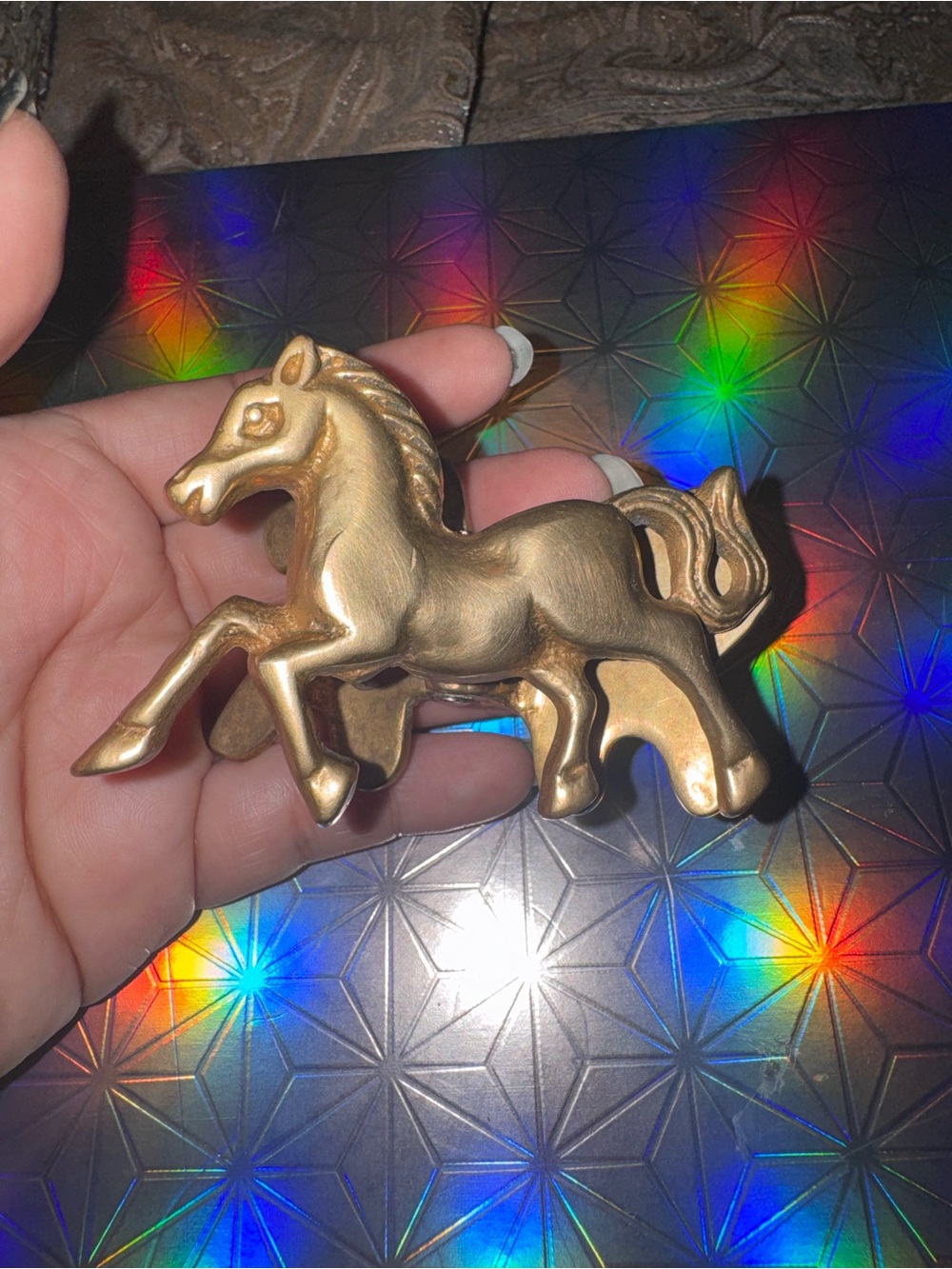 70s Brass Vintage Horse Paper Clip